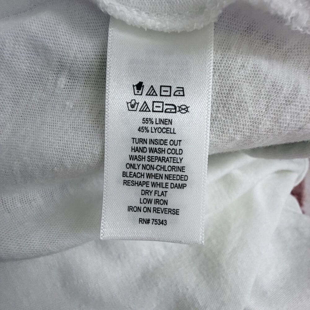 sigrid olsen white 2X linen blend hoodie coastal beach core  women's summer - Picture 3 of 5